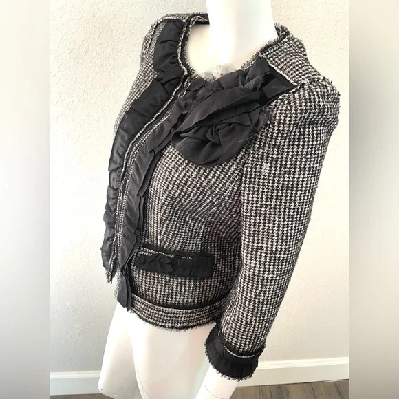 Ann Taylor tweed wool blend jacket size 6P - Picture 3 of 7